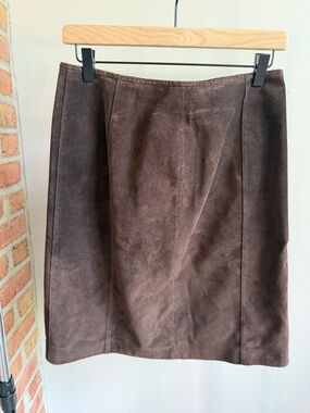 Ann Taylor Vintage Real Leather Women’s Suede Pencil Skirt